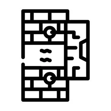 Vibration sensor line icon vector illustration black Stock-Illustration