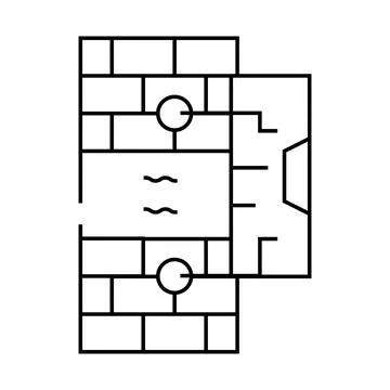 Vibration sensor line icon vector illustration black Stock Illustration