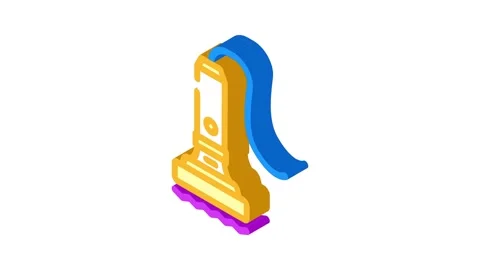 Vibration sensor module isometric icon animation Video stock 327274961