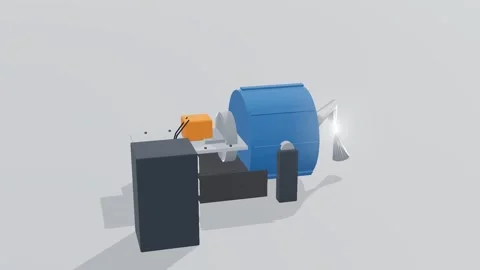 Vibration shaker test lab 3d loop white background 3D animation seamless loop Stock Footage 341851677