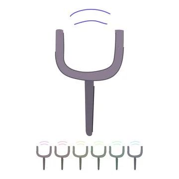 Vibration tuning fork vector cartoon graphic Stock Illustration