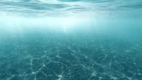 Vibrations of the surface of the clear water of the ocean,fluctuation view waves Stock Footage
