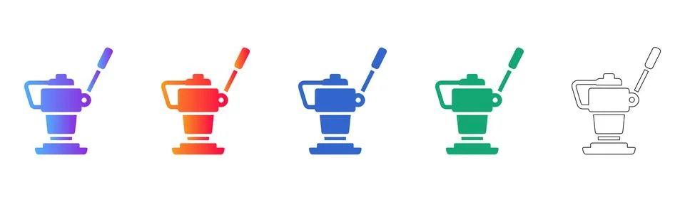 Vibratory Plate Compactor Icon Pack イラスト素材