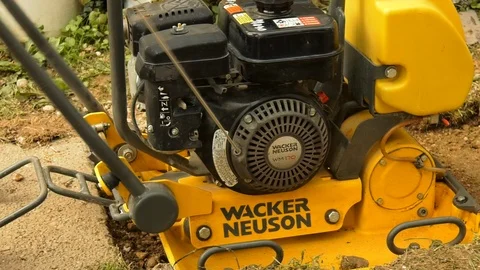 Vibratory Plate Compactor Starting Stock-Footage 89298268