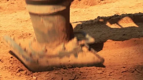 Vibratory rammer in action on a construction site Stock Footage 64706188