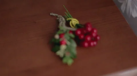Viburnum berries on the table. Stock Footage 58117171