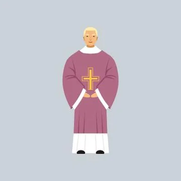 Vicar, Catholic representative of religious confession vector Illustration Stock Illustration