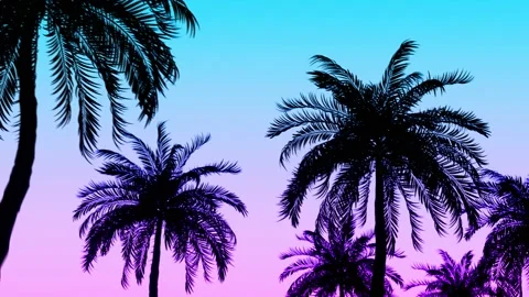 Vice City inspired Palm Tree animation Stock Footage 201171907