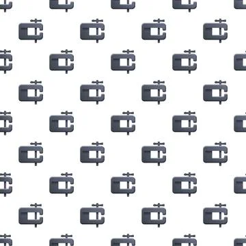 Vice clamp tool seamless pattern on white background Stock Illustration