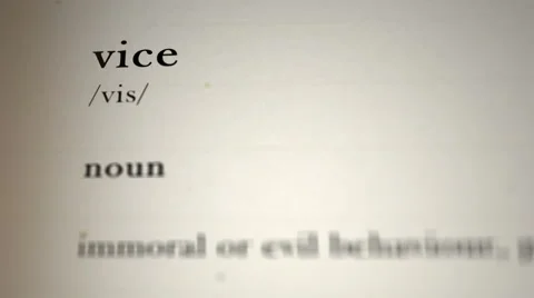 Vice Definition Stock Footage 66183124