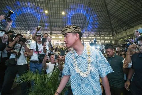 Vice Presidential Candidate Gibran Rakabuming Raka campaign in Bali, Denpasar, I Stock Photos