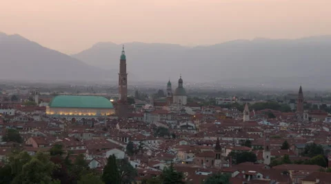 Vicenza - Timelapse from sunset to dusk Stock Footage 64743493