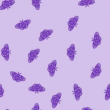 Viceroy summer line vector seamless pattern Stock Illustration