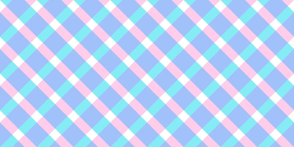 Vichy diagonal seamless pattern in pastel colors for pink doll. Gingham design Stock Illustration
