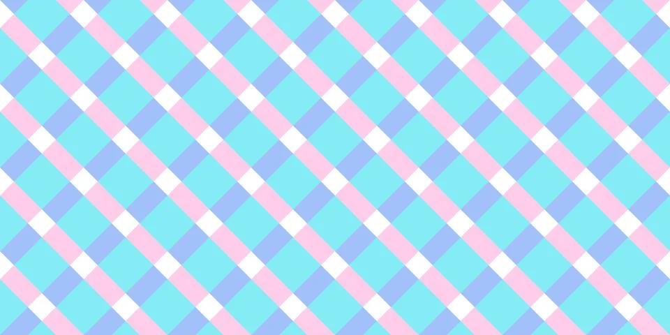 Vichy diagonal seamless pattern in pastel colors for pink doll. Gingham design Stock Illustration