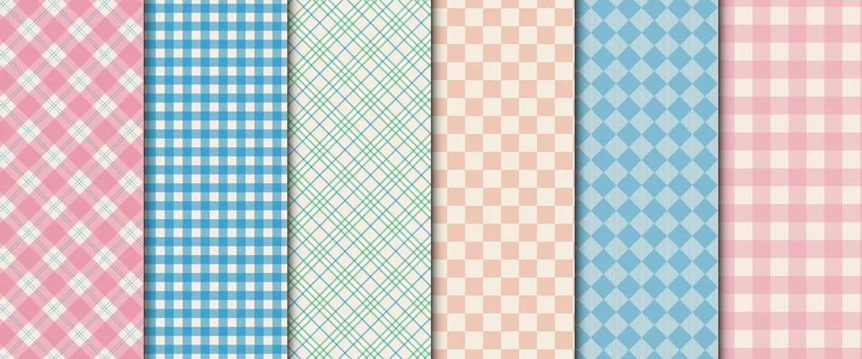 Vichy gingham pattern. Classic checkered plaid design for fabric, wrapping .. Illustrazione stock