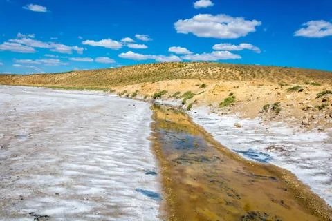 In the vicinity of the salt lake Baskunchak. Stock Photos