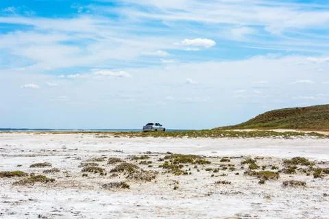 In the vicinity of the salt lake Baskunchak. Stock Photos