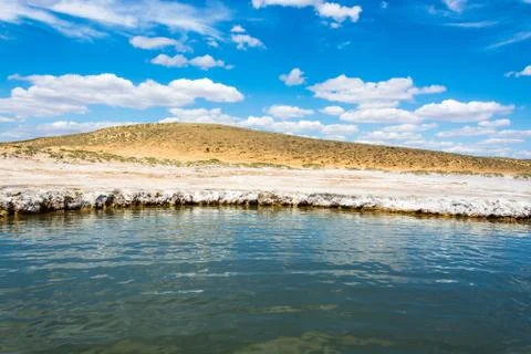 In the vicinity of the salt lake Baskunchak. Stock Photos