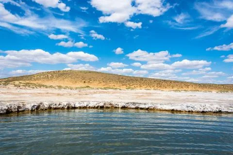 In the vicinity of the salt lake Baskunchak. Stock Photos
