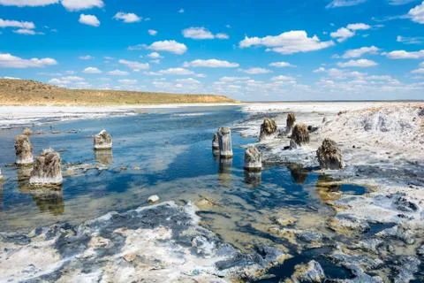 In the vicinity of the salt lake Baskunchak. Stock Photos