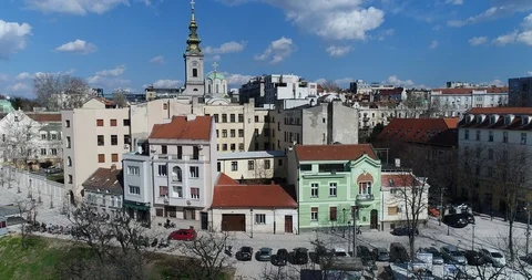 Vicinity of St. Michael's Cathedral, Belgrade Stock Footage 90223594