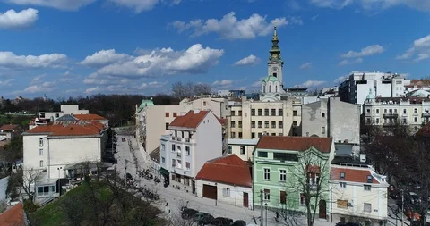 Vicinity of St. Michael's Cathedral, Belgrade Stock Footage 90224196