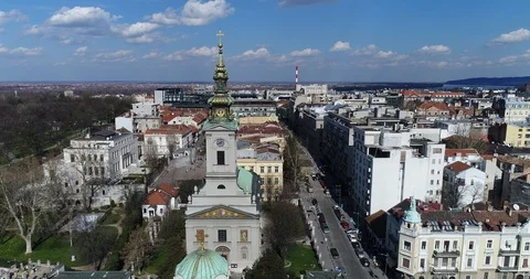 Vicinity of St. Michael's Cathedral, Belgrade Stock Footage 90429522