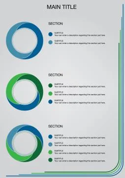 Vicious spiral circles two three four segments Stock Illustration