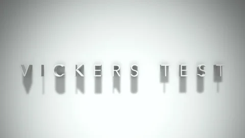 Vickers test 3D title animation with shadows on a white background Stock Footage 297818152
