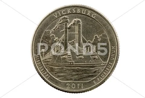 Vicksburg mississippi quarter coin Stock Photos