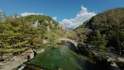 Vicos ravine river FPV flight greece Stock Footage 237512251
