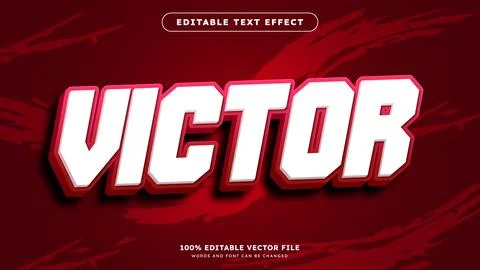 Victor Editable text effect with red color style suitable for promotion sal.. Stock Illustration