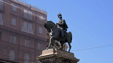 Victor Emmanuel II Equestrian Monument in Piazza del Municipio, Italy Stock Footage 345310152