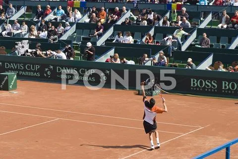 Victor hanescu at davis cup Stock Photos