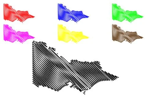 Victoria (Australia) map vector Stock Illustration