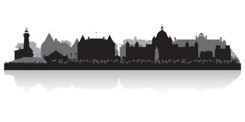 Victoria canada city skyline vector silhouette Stock Illustration