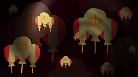 Victoria Day Balloons Background Loop Stock Footage 309445456