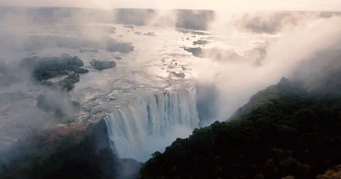 Victoria falls in (4k) Stock Footage