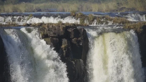 Victoria falls close up, slow motion, epic shot Video stock 111136624