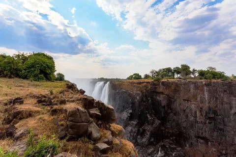 The Victoria falls with dramatic sky Foto stock