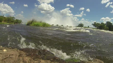 Victoria Falls, Steam rising Stock Footage