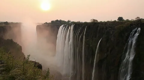 Victoria Falls sunset Stock Footage 40198955