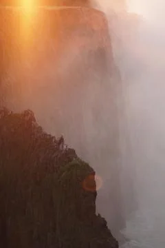 Victoria Falls at sunset Stock Photos