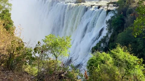 Victoria Falls Water Rushing Down Into The Gorge Stock Footage 230496557