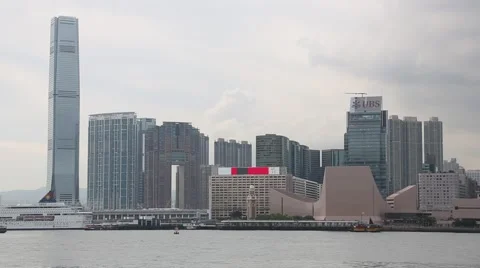 Victoria Harbor, Hong Kong Stock Footage
