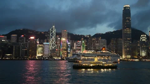 Victoria harbour view of Hong Kong 스톡 동영상 140329341