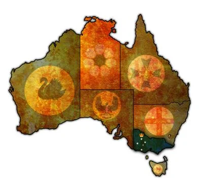 Victoria on map of australia Stock Illustration