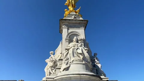 The Victoria Memorial captured from the front angle in London Stock Footage 321686004