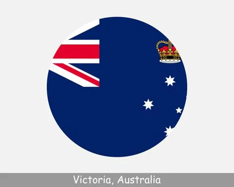 Victoria Round Flag Stock Illustration